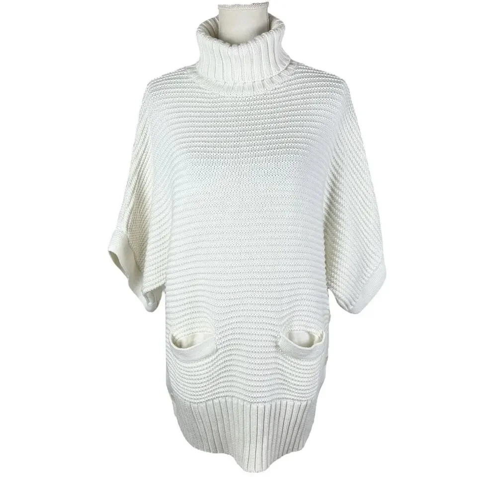 J. Crew Merino Wool Turtleneck Short Sleeve Sweater Minimalist Casual Size Small